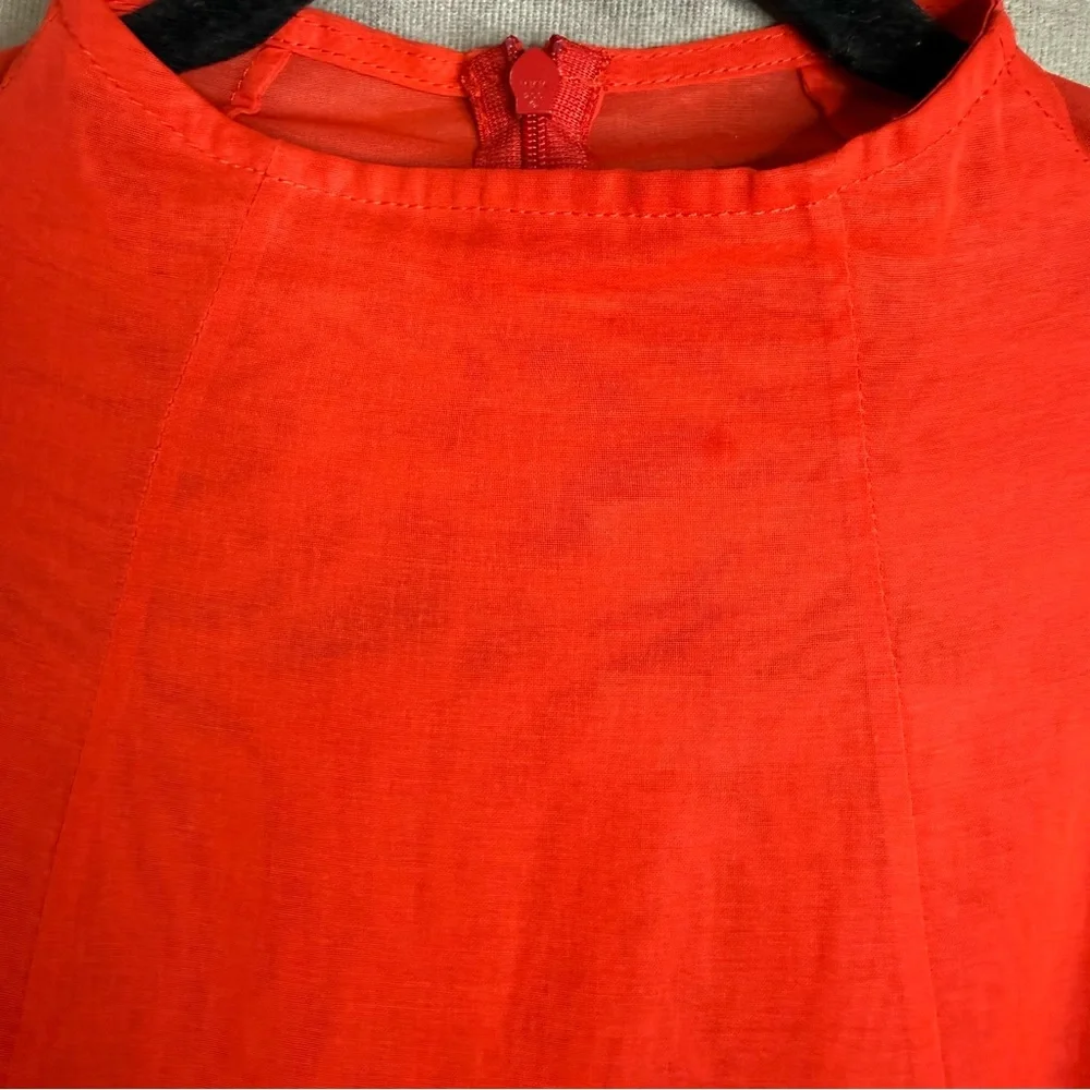 A.W.A.K.E. MODE Deconstructed Ruffled Midi Dress In Red Women's Size 36 US 4 - Picture 3 of 13